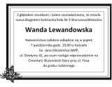 Pożegnanie Koleżanki Wandy Lewandowskiej